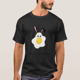Camiseta Feliz Pascua un huevo frito con conejo lindo