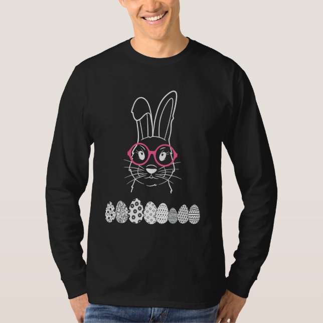 Camiseta Feliz Pascua una fresca conejo con nosotros (Anverso)