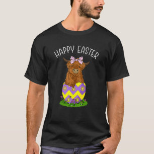 Camiseta Feliz Pascua Vaca de Pascua de Ternera Escocesa de