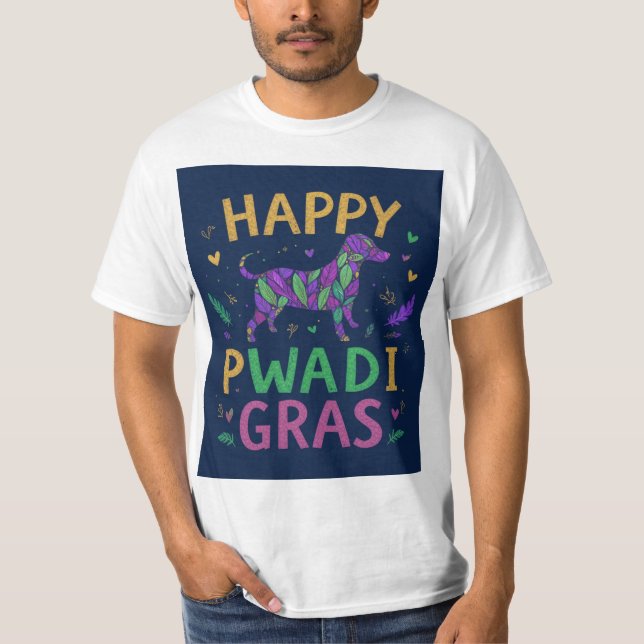 Camiseta Feliz pawdi Mardi gras (Anverso)