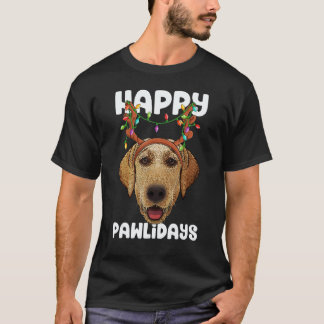 Camiseta Feliz Pawlidays Labrador Retriever Navidad Pata D