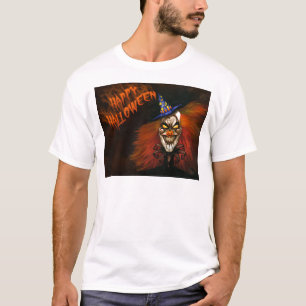 Camiseta Feliz Payaso de Halloween asustado