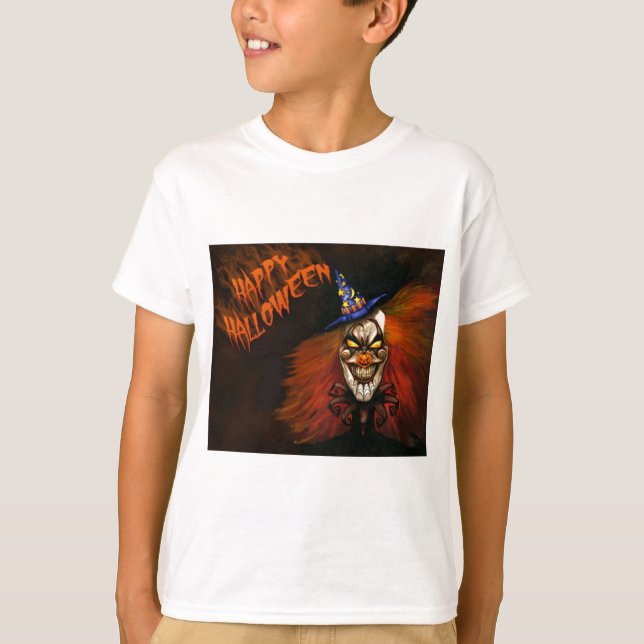 Camiseta Feliz Payaso de Halloween asustado (Anverso)