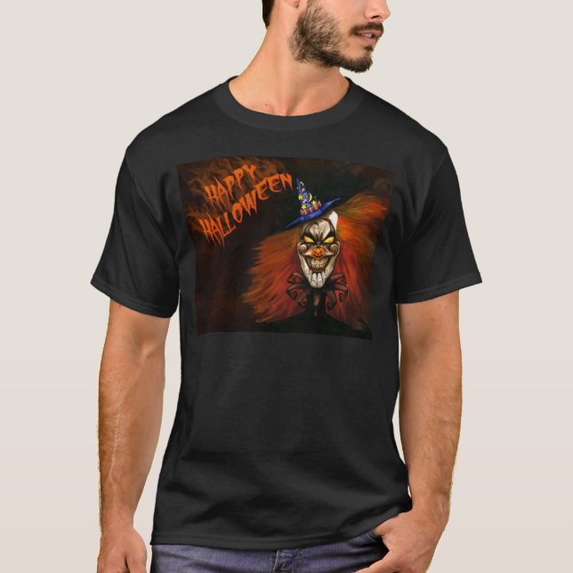 Camiseta Feliz Payaso de Halloween asustado (Anverso)