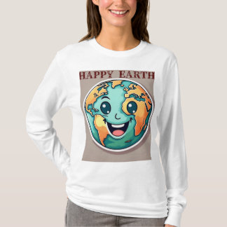 Camiseta feliz Pegatina de la Tierra - Celebra nue