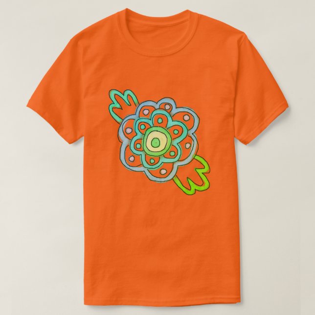 Camiseta Feliz Pequeña Flor Abstracto Arte para Usar (Diseño del anverso)