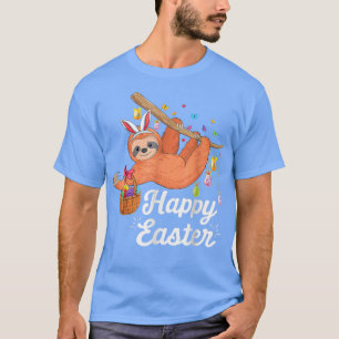 Camiseta Feliz perezoso lindo con orejas de conejito orejas