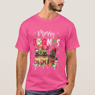Camiseta Feliz perro de Navidad Tres renos de Santa Elf Sha