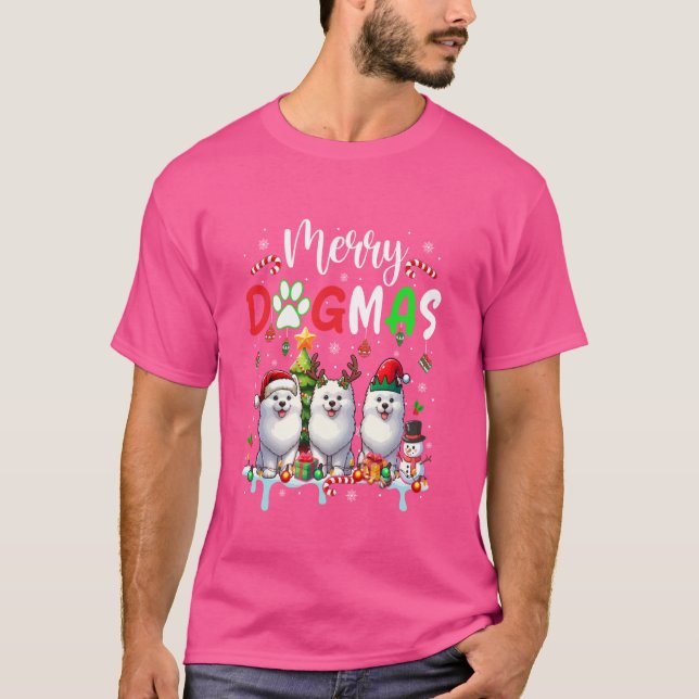 Camiseta Feliz Perro de Navidad Tres Reyes de Santa Elf Sam (Anverso)