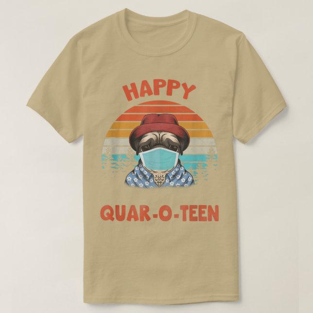 Camiseta Feliz perro de QuarOTeen con máscara de cara Hallo (Diseño del anverso)