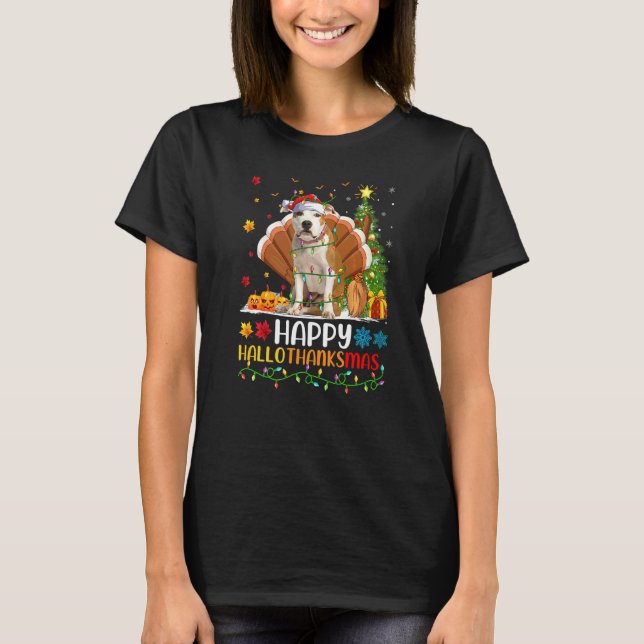 Camiseta Feliz perro Staffordshire Bull Terrier Hellothanks (Anverso)