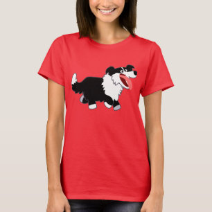 Camiseta feliz Personalizado de la frontera de muj