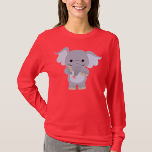 Camiseta feliz Personalizado Elefante para mujeres
