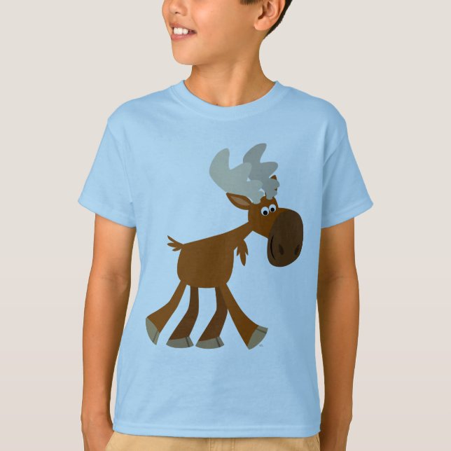 Camiseta feliz Personalizado Moose para niños (Anverso)