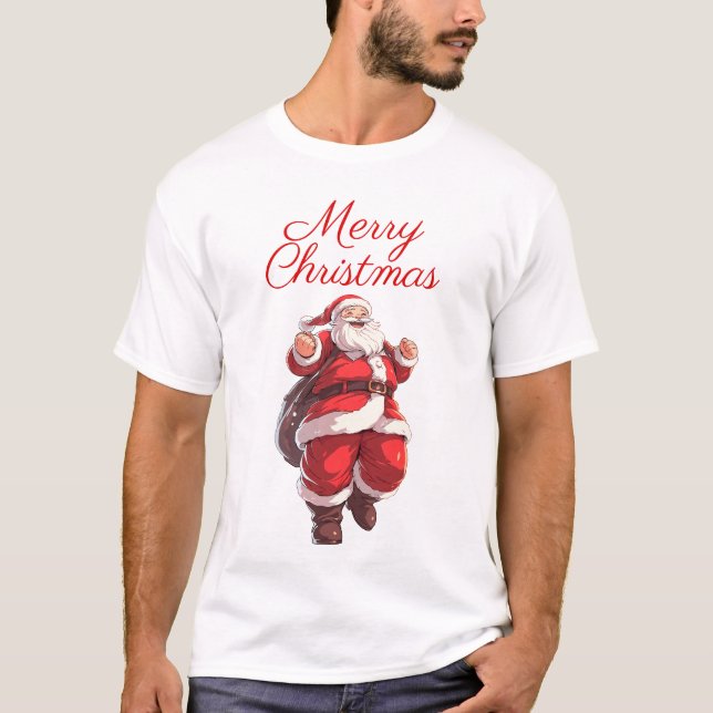Camiseta Feliz Personalizado navideño Santa (Anverso)
