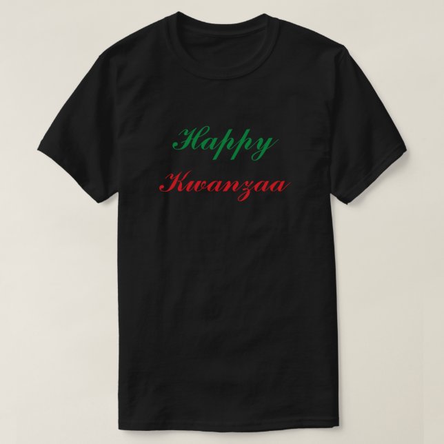 Camiseta Feliz Personalizado negro verde rojo de Kwanzaa (Diseño del anverso)