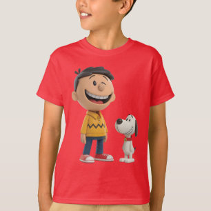 Camiseta Feliz Personalizado y dúo de perro - Estilo 3D lin