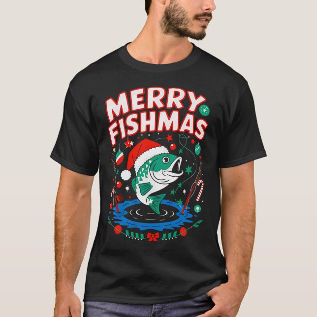 Camiseta Feliz Pescado de Navidad (Anverso)