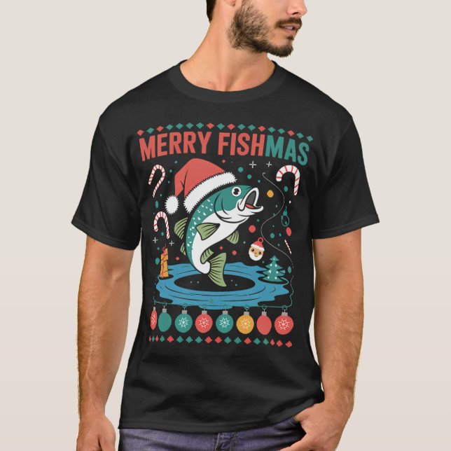 Camiseta Feliz Pescado de Navidad (Anverso)