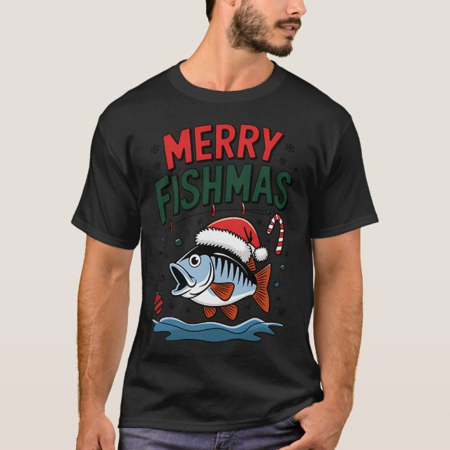 Camiseta Feliz Pescado de Navidad (Anverso)
