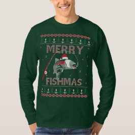 Camiseta Feliz Pescado de Navidad Feo HoHoHo..