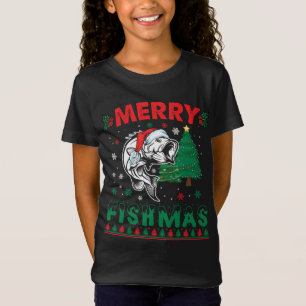 Camiseta Feliz Pescado de Navidad Papá Pescador de Navidad