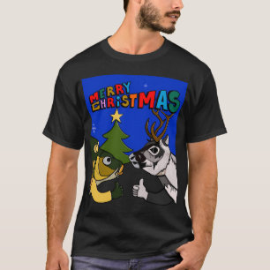 Camiseta Feliz Pescamas Navidad Pesca Lubina de Boca Grande