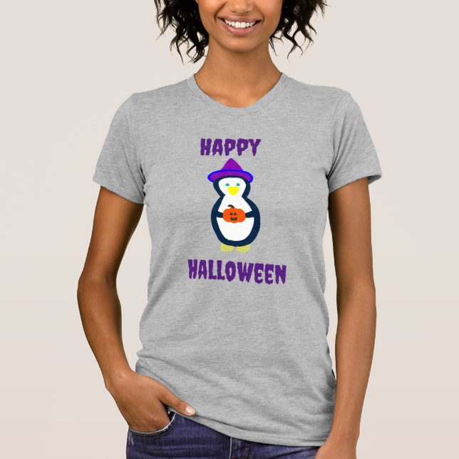 Camiseta Feliz Pingüino de Halloween (Anverso)