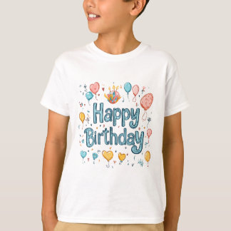 Camiseta Feliz primer cumpleaños - globo mate