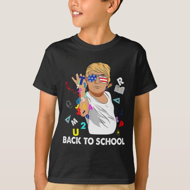 Camiseta Feliz Primer Día Al Profesor Trump Ck A La Escuela (Anverso)