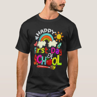 Camiseta Feliz Primer Día Bienvenidos de Nuevo a la Escuela