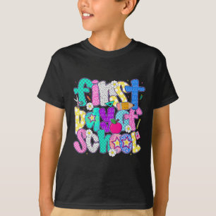 Camiseta Feliz Primer Día De Clase Profesor Preppy Niños De