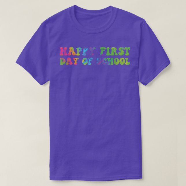 Camiseta Feliz primer día de clases, estudiantes tie di (Diseño del anverso)