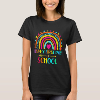 Camiseta Feliz Primer Día De Colegio Arcoíris Vuelta Al Col