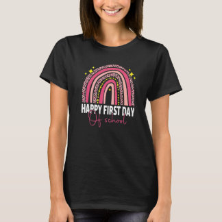 Camiseta Feliz Primer Día De Colegio Profesor Arcoíris Niño