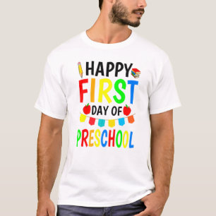 Camiseta Feliz Primer Día de Diseño Preescolar 1
