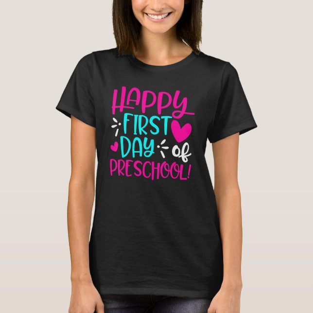 Camiseta Feliz primer día de diversión preescolar Stu (Anverso)
