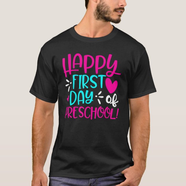 Camiseta Feliz primer día de diversión preescolar Stu (Anverso)