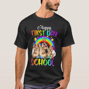 Camiseta Feliz primer día de escuela, acariciar el arcoiris