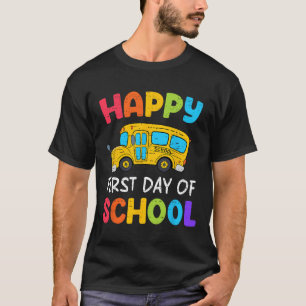 Camiseta Feliz Primer Día De Escuela Conductor De Autobús D