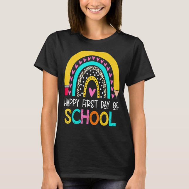 Camiseta Feliz primer día de escuela El arcoiris vuelve a s (Anverso)