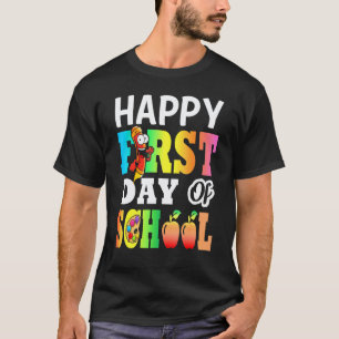 Camiseta Feliz Primer Día De Escuela Hombres Mujeres Maestr