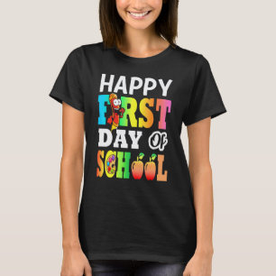 Camiseta Feliz Primer Día De Escuela Hombres Mujeres Maestr