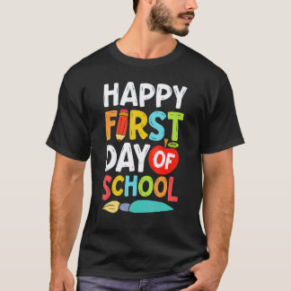 Camiseta Feliz Primer Día De Escuela Hombres Mujeres Maestr