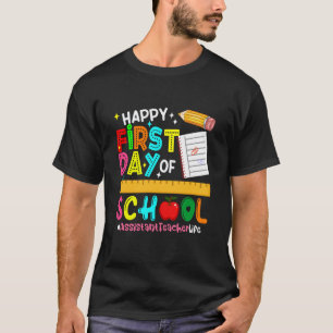 Camiseta Feliz Primer Día de Escuela Maestro Asistente Vuel