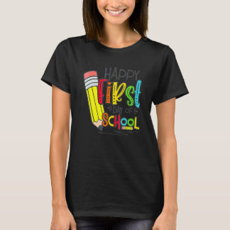 Camiseta Feliz Primer Día De Escuela Maestro Y Estudiante