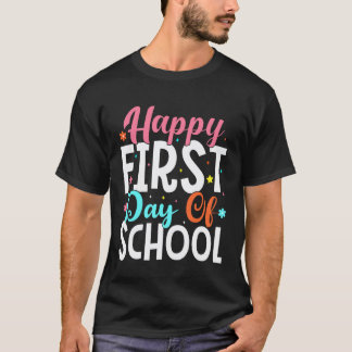 Camiseta Feliz Primer Día De Escuela Niños Lindos Profesor
