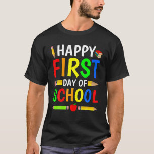Camiseta Feliz Primer Día De Escuela Para Profesores - De V