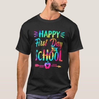 Camiseta Feliz Primer Día De Escuela Tie Dye Estudiantes Y