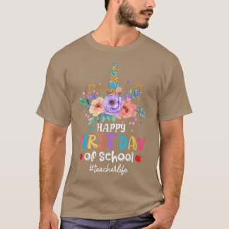 Camiseta Feliz Primer Día De Escuela Unicornio La Vida Del 